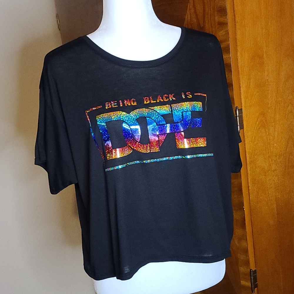 Cropped Black is Dope Tee